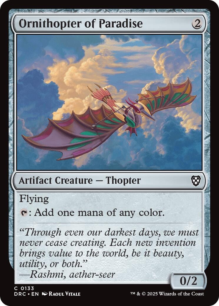 Ornithopter of Paradise [Aetherdrift Commander]